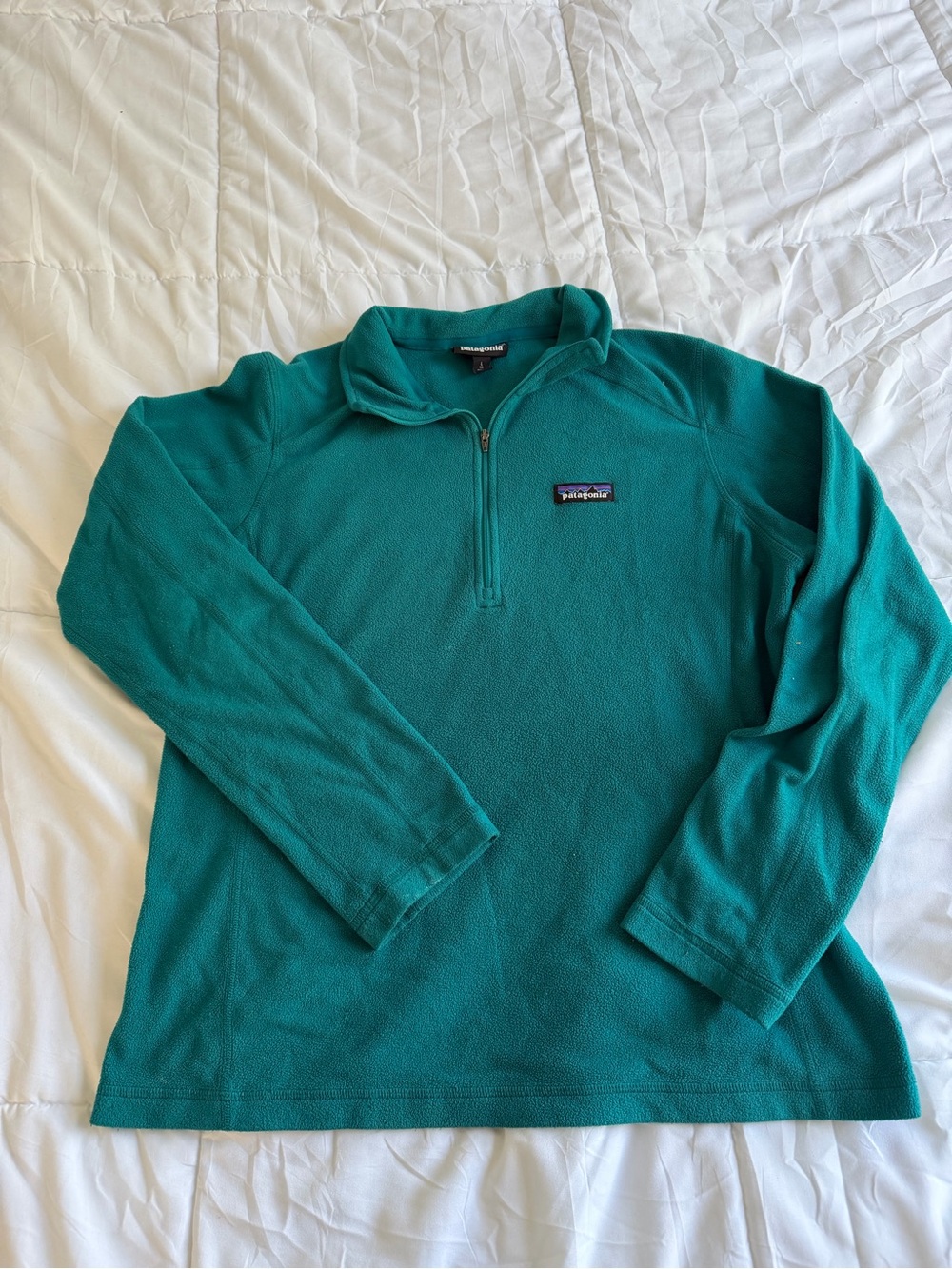 Patagonia Teal Full 1/4 zip micro Fleece Jacket